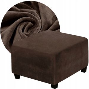 Elastische Poef Hoes - Premium Velours - Bruin - Oeko-Tex
