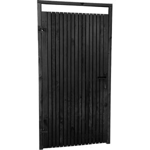 Schutting tuinpoort compleet - Zwart Elan - Zwarte details - 180 cm (hoge poort) - 100 cm