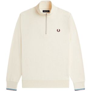 Fred Perry - 1/2 Zip Sweatshirt - Ecru - Sweater