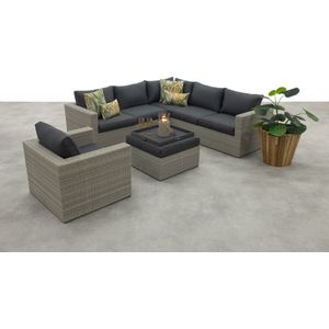 Atlanta wicker loungeset 5-delig – Vintage grey - Garden impressions