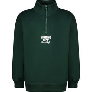 Vingino Basic-Half zip Jongens Trui - Maat 116 - Racing green