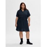 Selected - Damina - Korte Mouw Jurk - V-hals - Knoopsluiting - Regular Fit