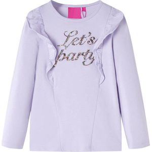 vidaXL - Kindershirt - met - lange - mouwen - 116 - lichtlila