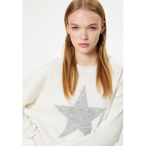 Koton - Trui - Ecru / Grijs - Lange Mouw - Normale Pasvorm