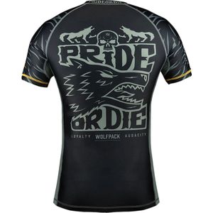 PRIDE or Die - HARD TO DEFEAT - Rash Guard - Zwart