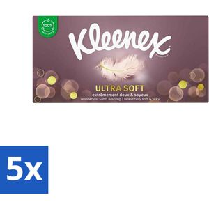 Kleenex - Ultrasoft Tissues - Zacht & Sterk - 64 stuks per verpakking - Bulkverpakking - 5 stuks