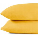 Kussenslopen - Geel - Jersey Katoenen - 2x 80x80cm - OEKO-TEX Gecertificeerd