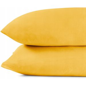 Kussenslopen - Geel - Jersey Katoenen - 2x 80x80cm - OEKO-TEX Gecertificeerd