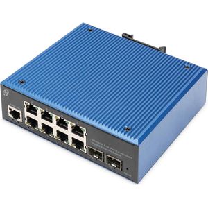 Equivera Industrial 10-Poorts Gigabit Netwerk Switch - Zwart