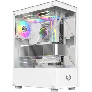 Gaming PC Behuizing ARGB Medium Tower - 3 Ventilatoren 120 mm - Compatibel met Micro-ATX en ITX