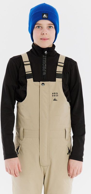 Protest Prtpitoh - Skibroek Jongens - Salopette - Waterkolom 10K – Bamboobeige