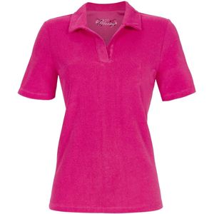 Badstoffen pyjamashirt fuchsia - Rood - Maat - 40