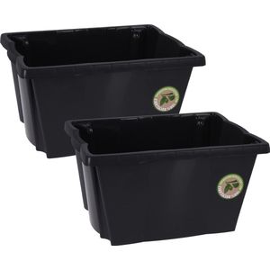 Storage Solutions Multifunctionele Opberg box/doos/kist - 2x - kunststof - 20 liter - 42 x 33 x 23 cm