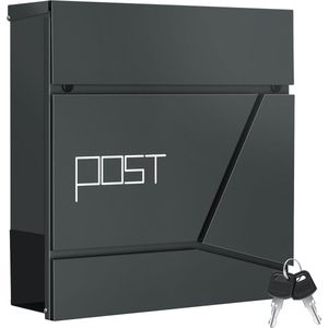 BukkitBow – Wandbrievenbus met Krantenhouder – Verzinkt Staal – Antraciet – Modern Design