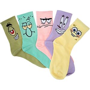 ATTREZZO® Spongebob sokken - 5 paar - maat 35-41