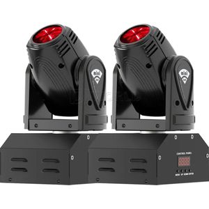 2 Stuks 10W Mini Led Spot Beam Moving Head Light Rgbw 4in1 Dmx512 Stage Lichteffect Stroboscoop Voor Live Show Dj Nachtclub Party