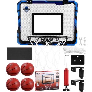 Basketbalkorf voor binnen voor kinderen, basketbalmand met 4 ballen, mini basketbalkorf, kamer, indoorsportspeelgoed, outdoor basketbalbord, wandmontage, basketbalset, geschikt cadeau voor jongens