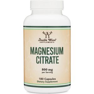 Double Wood Magnesium Citraat vegan capsules - 180 x 400 mg - magnesium tabletten