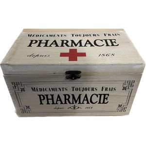 Houten Opbergdoos met Deksel voor Medicijnen en Decoratie (23 x 13 x 13 cm)