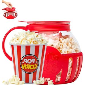 Popcornpopper voor de magnetron - smelt saus - popcornbakje met deksel - handvat - popcornschaal - boterpopcorn - popcornmaker popcorn bowl