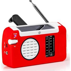 Equivera Noodradio - Noodradio - Emergency Radio - Survival Radio - Oorlog Radio - Opwindbare Radio - Solar Opwindbaar - Radio voor Rampen - SOS Alarm - Noodradio op Batterij - Draagbare Radio - AM/FM-Radio - Oplaadbare Batterij - Noodlader Telefoon