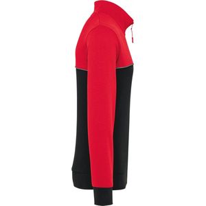 Sweatshirt Unisex L WK. Designed To Work 1/4-ritskraag Lange mouw Black / Red 60% Katoen, 40% Polyester