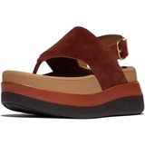 FitFlop - F-Mode Stack Suede Back-Strap Toe-Post Sandals - Chocolat - Sandaal