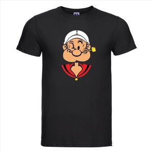 T-shirt Popeye | Zwart | Maat XXL
