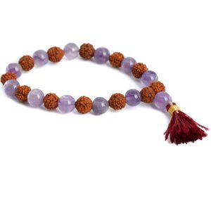 Rudraksha Armband met Amethist – 8 mm