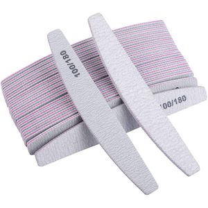 25 stuks - 100/180 grit - Professionele nagelvijl - Nagelvijl - Herbruikbaar dubbelzijdig schuurpapier van topkwaliteit - Manicuregereedschap - Voor natuurlijke nagels en kunstnagels - Voor thuis en in de salon - Halve maanvorm