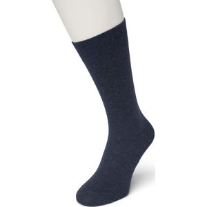 Bonnie Doon Katoenen Comfort Sok Donker Blauw Heren maat 43/46 - Speciale Breitechniek in Boord - Knelt niet - Katoen/Lycra - Maximaal Draagcomfort - Zakt niet af - Gladde Naden - Voor Gevoelige Voeten/Benen - Navy Heather - Gemeleerd - BE122401.291