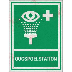 Oogspoelstation bord met tekst - Sign Again - 40 x 30 cm