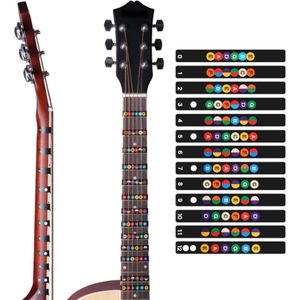 Gitaar fretboard stickers – Guitar Chords - Gitaarakkoorden sticker - Fret stickers voor het leren spelen van gitaar – 12 stickers