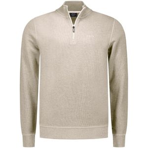 NZA - Ecru - Half Zip Katoenen Trui