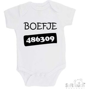 100% Katoenen Romper ""Boefje 486309"" Unisex Katoen Wit/zwart 62/68