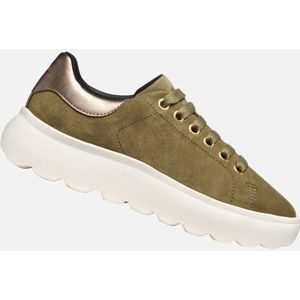 Geox - Spherica EC4.1 - Sneakers - Groen en Beige - Ademend en Geamortiseerd