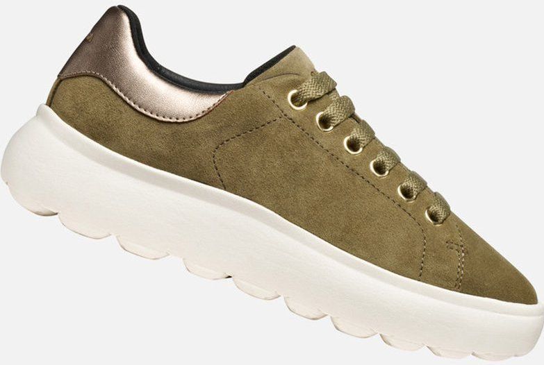 Geox - Spherica EC4.1 - Sneakers - Groen en Beige - Ademend en Geamortiseerd
