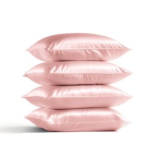 4x Zijden Kussensloop 45x65cm Roze Ritssluiting 19 Momme - Kussensloop set - Luxe Silk Kussensloop 100% moerbei zijde - Zijde kussensloop - Silk Heaven - 45x65cm (voor ergonomische kussens 40x60cm) / Ritssluiting