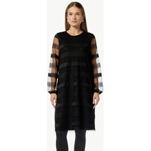 comma casual identity - Jurk - Zwart - Knielengte - Lange Mouw