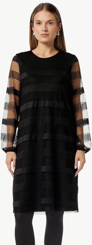 comma casual identity - Jurk - Zwart - Knielengte - Lange Mouw