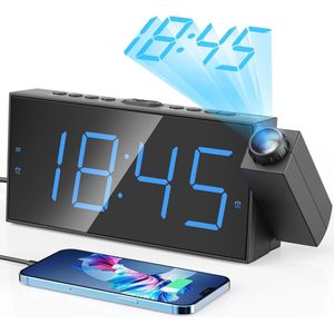 Projectiewekker met 7 Inch Digitaal Display en Dubbel Alarm voor Slaapkamer