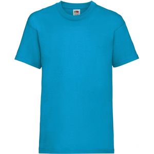 Fruit Of The Loom Kinder Unisex Valueweight T-shirt Korte Mouwen (2 stuks) (Azure Blauw)