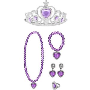 Het Betere Merk - Speelgoed - voor bij je prinsessenjurk - Paarse tiara / kroon - voor bij je verkleedkleren meisje - Verjaardag meisje - Giftset