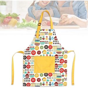 Verdikte Katoenen Gewatteerde Kinderen Pocket Schort - Ouder-kind Schort voor Keuken Restaurant - Koffiehuis Tekening - 50x40cm .