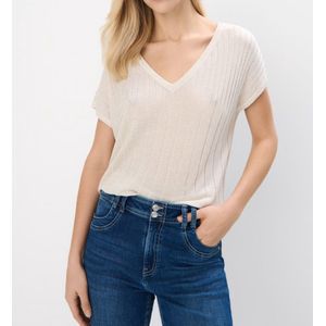 Starry Indigo - Sweater / Trui V-hals - Metallic draad - Korte mouw