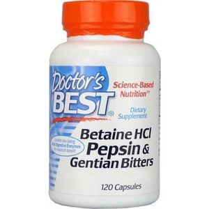 Doctors Best Betaine HCl Pepsin & Gentian Bitters - 120 capsules