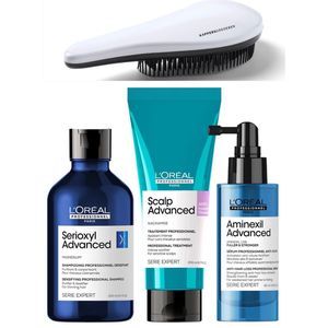 L'Oréal Professionnel - Serioxyl Advanced Set - Shampoo + Conditioner + Aminexil Spray + KG Ontwarborstel - Anti Haaruitval - Serie Expert Kit