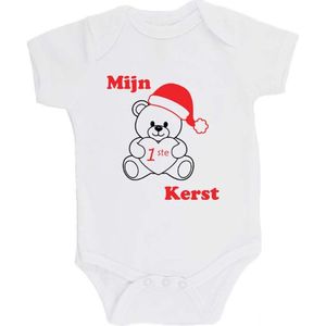 100% katoenen Romper ""Mijn 1ste Kerst"" Kerst Eerste Kerst Kerst Eerste Kerstmis Nieuwjaar Unisex Katoen Wit/rood/zwart 68/74