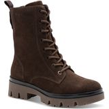 TAMARIS - Comfort Lace Boot - Moka - Bottines Plates - Suède