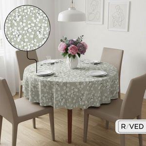 Raved Rond Tafelzeil - Lente Bloemen 140 cm ø - Groen - PVC - Afwasbaar